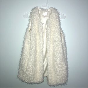 cozy white fur vest